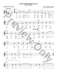 On The Street Where You Live piano sheet music cover